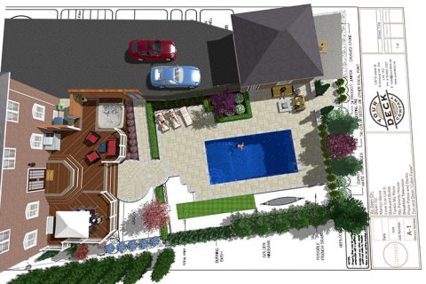 Image of a plan view for a deck design in Markham