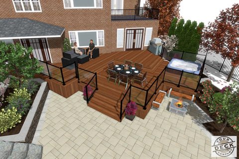 image of a 3D deck design prior to construction of this deck in Toronto