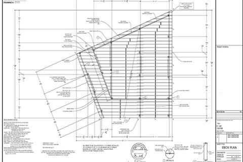 Engineered drawing of Trex Elevations steel framing for a deck in Toronto
