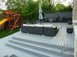 Azek decking with a built in hot tub