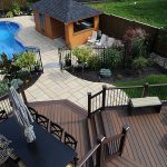 Custom deck, cabana and backyard landscaping