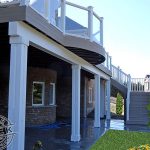 Curved decking with custom pillars