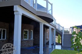 Deck Builder in Caledon - Curved decking with custom pillars