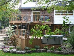 Multi-level Trex decking and railing