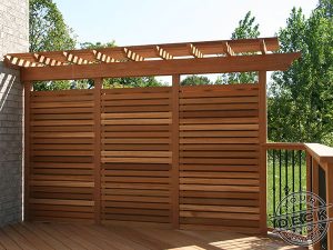 Kayu decking and privacy wall