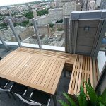 Cedar bench and table.