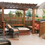 Low maintenance decking with a cedar pergola