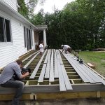 Deck flooring being installed