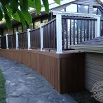 Custom curved Trex deck and railing