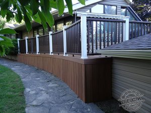 Custom curved Trex deck and railing