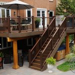 Walkout basement with Trex decking and railing