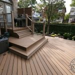 built in hot tub and Trex decking