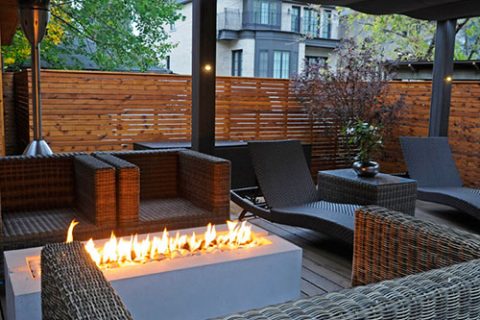 Fire feature on Trex Decking