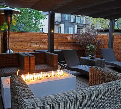 Fire feature on Trex Decking